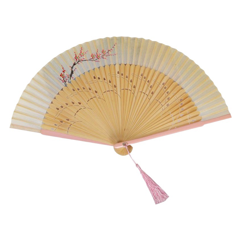 Ventilador de bambú de estilo japonés ventilador plegable al por mayor ventilador femenino pintado a mano ventilador de seda clásica estilo antiguo plegable talla danza ventilador estilo chino