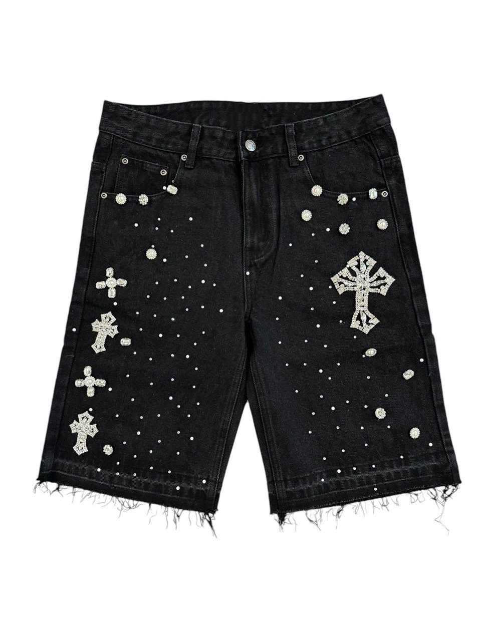 Джинсовая юбка стиль хип-хоп, шорты, джинсы, европейский стиль, инкрустированные бриллиантами, свободный прямой крой