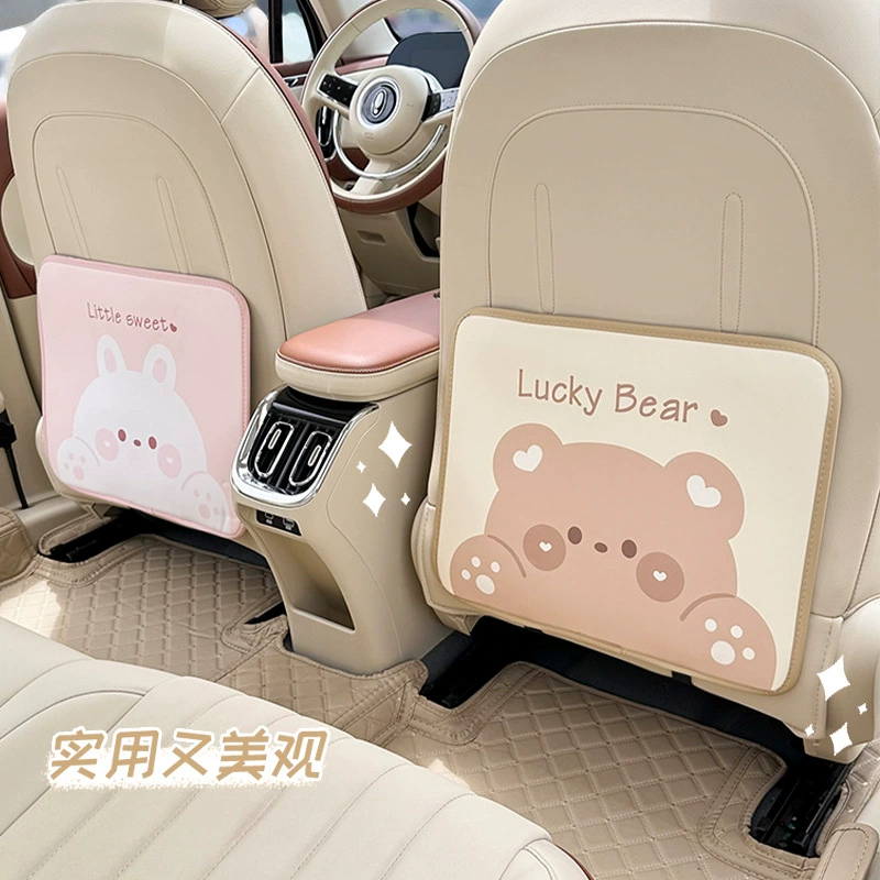 Автомобильная Противоударная накладка, мультяшная кожаная заднее сиденье автомобиля, защита от грязи, износа, милый толстый кролик, защита от ударов, заднее сиденье