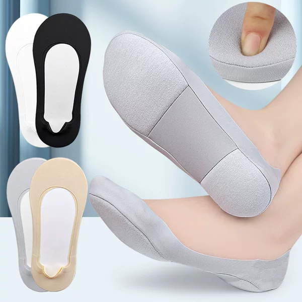 Boat Socks Women's Asbestos Shock Absorbing Summer Thin Ice Silk Breathable Shallow Mouth Invisible Non-slip Silicone Socks for Women