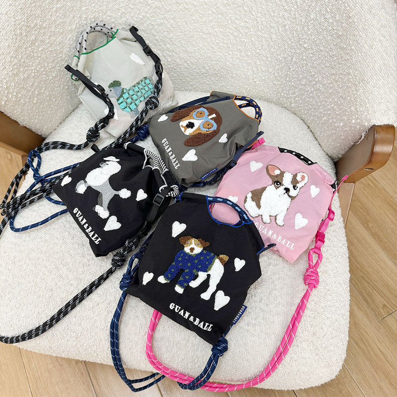 日系BallChain同款环保刺绣购物袋尼龙布花手提小众时尚购物包袋|undefined