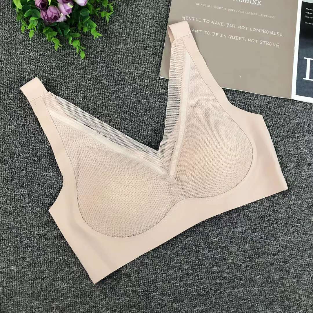 Nueva taza de látex sin marcas de alta calidad, chaleco de dama sin anillo de acero, bra de yoga, ropa interior deportiva, mujer al por mayor