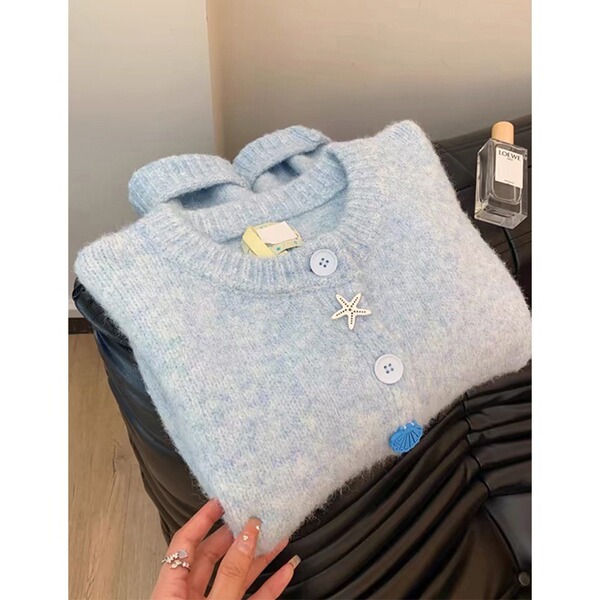 Cute blue spring sweater