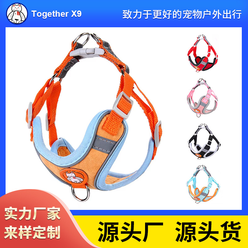 Arnés con correa para perros para pasear perros de raza Teddy, Bichon, Pomerania, Corgi, cachorros y perros jóvenes, arnés tipo chaleco para mascotas.