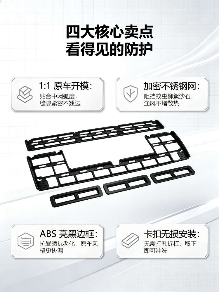 26 types of Great Wall H10 snap-on anti-insect nets, modified front grille, water tank debris protection net, car protective net, water tank accessories collection