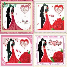 青飞5D精准十字绣幸福的约定二挂钟幸福的约定爱意永浓一吻定情