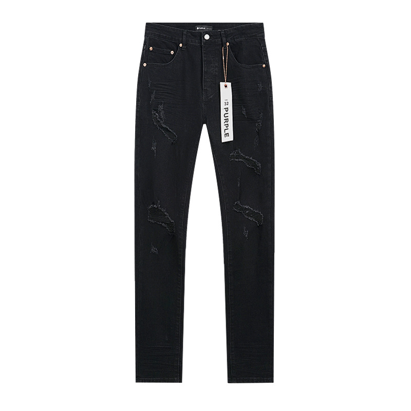 Comercio exterior transfronterizo mayorista purp1e estilo americano marca de alta calle agujero parche de tinta retrógrada lavado jeans pantalones cortos