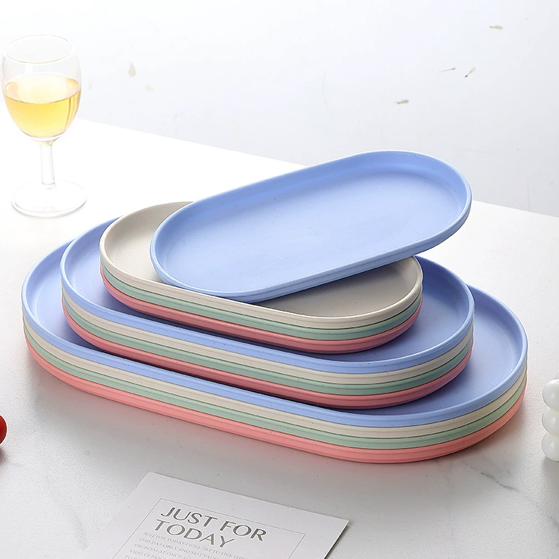 Cross-border Ins style tray oval simple snacks and snacks plastic meal tray home jewelry storage tray wholesale