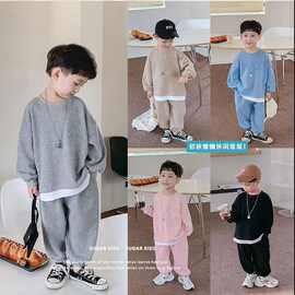 儿童秋装男童套装宝宝衣服2023新款春秋季小童男孩休闲帅气两件套