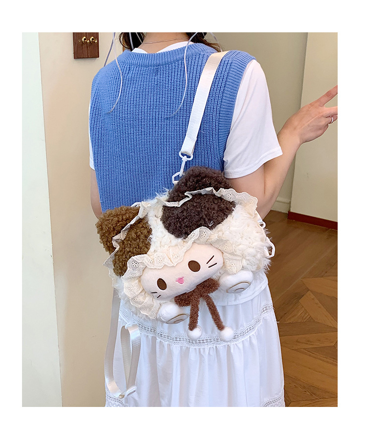 2026 Frühjahrskollektion modischer minimalistischer Trend-Freizeitrucksack mit cartoon-Plüsch süßem Rucksack für Damen