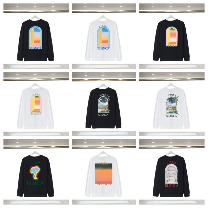 Cross-Border Export Supply Autumn and Winter New Product Casablanca Casablanca Fantasy Gate Printed Round Neck Sweatshirt Cross-Border Export Supply Autumn and Winter New Product Casablanca Casablanca Fantasy Gate Printed Round Neck Sweatshirt