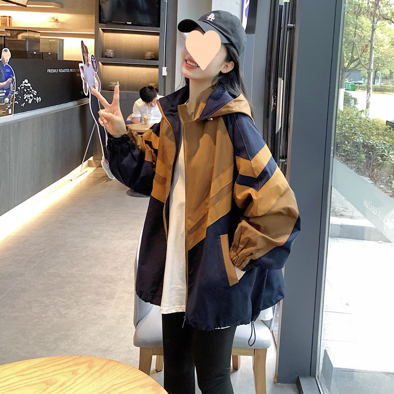 风衣外套女宽松休闲2025春秋新款今年流行条纹小众棒球服夹克上衣|undefined
