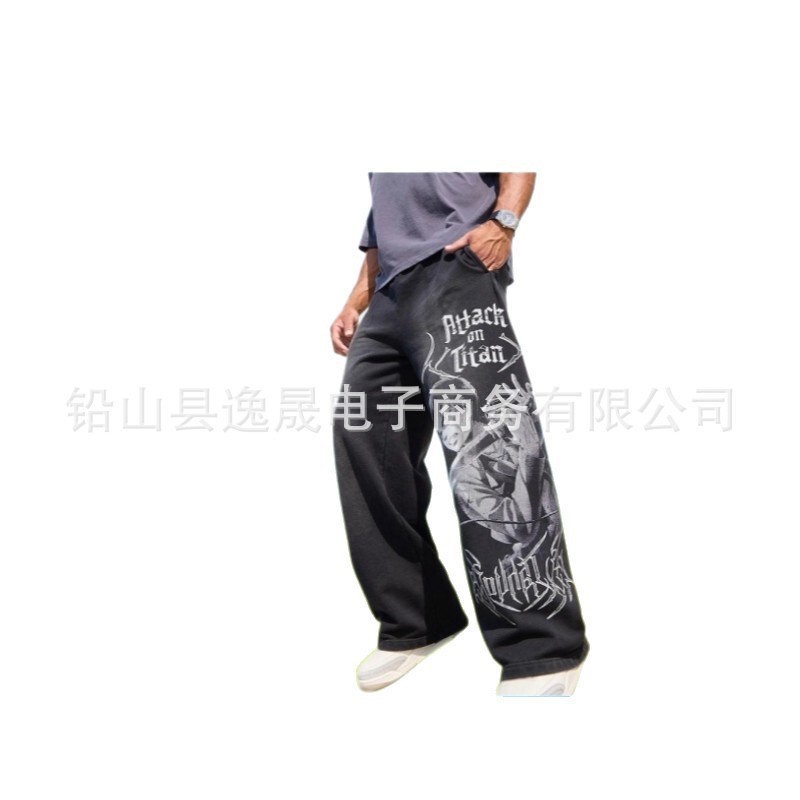 2025 Cross-Border Hot-Selling American Men's and Women's Casual Anime Attack on Titan Jogger Wide-Leg Pants
