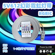 5V612幻彩霓虹柔性灯带RGBIC千万色彩任意控制声控感应跨境爆款