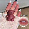 Keychain, lipstick, matte lip gloss, with little bears, 6 colors, wholesale