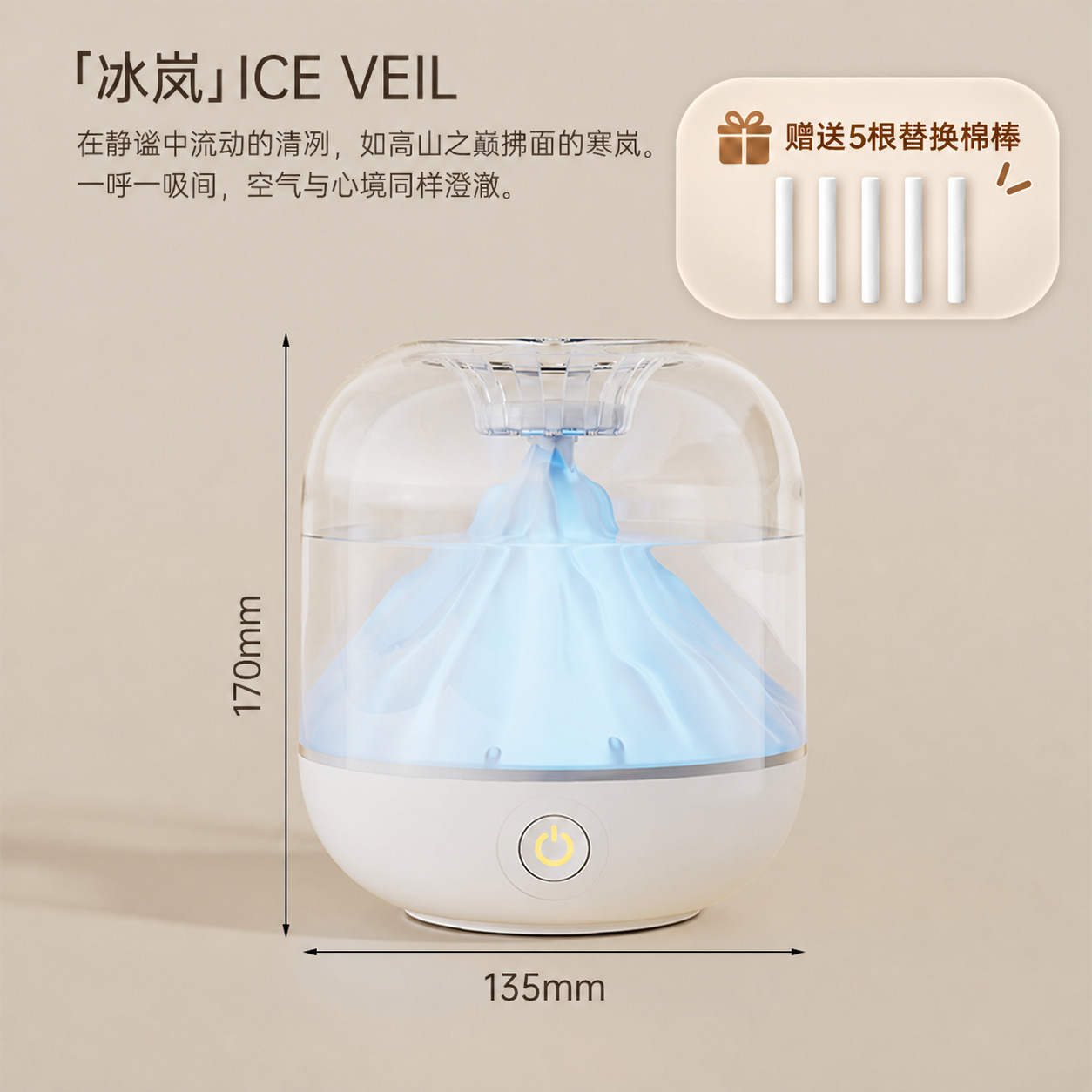 Mini Humidificador Inalámbrico para Hogar de Plástico, Alimentación USB, para Purificación de Aire