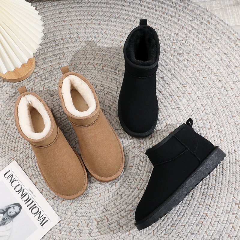 Зимние сапоги, мужские зимние теплые хлопковые туфли на флисовой подкладке, нескользящая подошва из говядины, утолщенная педаль из снежного хлопка с нескользящей подошвой