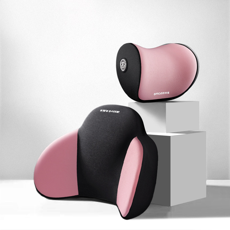 Soporte lumbar del coche almohada lumbar de espuma de memoria cojín lumbar respaldo soporte de la cintura cojín asiento de coche reposacabezas traje