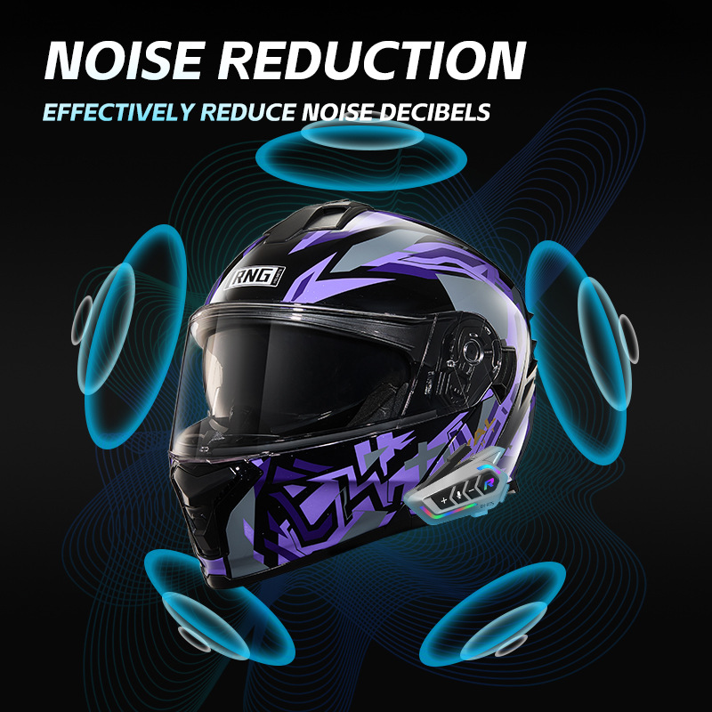 Fábrica R7S casco auriculares bluetooth larga duración casco completo medio casco a prueba de agua ruido RGB luces de color bluetooth