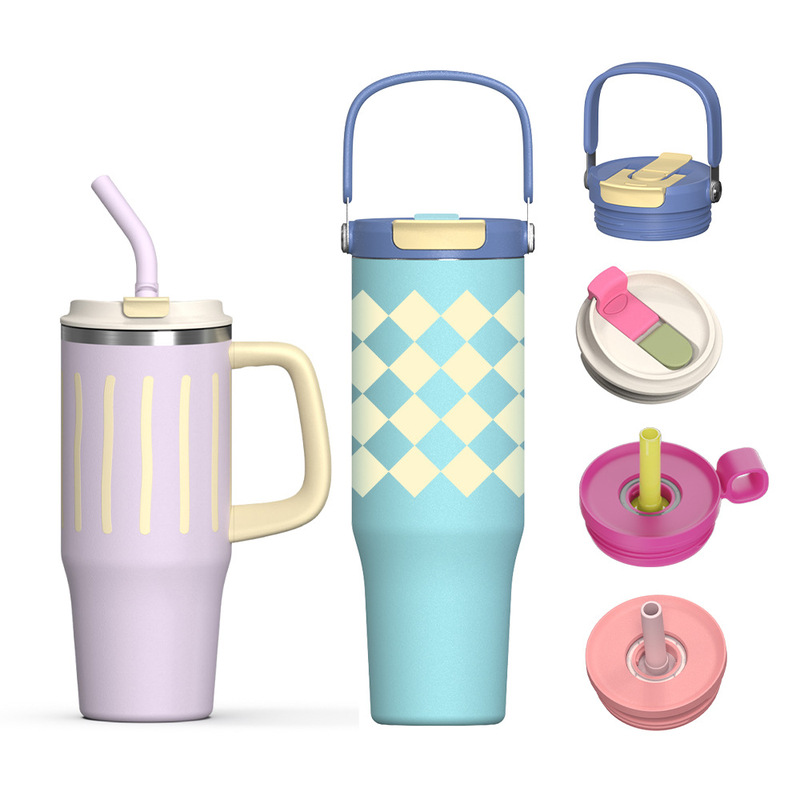Cross-Border New 40oz Car Cup Customized Handle Cup Cold Ice Cup Large Capacity Car Straw Car Cup