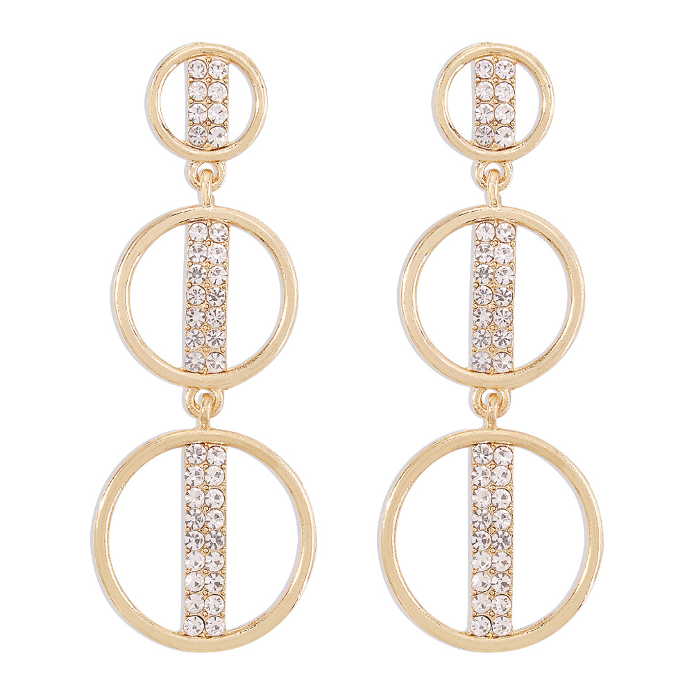 Fashion Circle Stitching Multi-layer Geometric Alloy Earrings Wholesale display picture 2