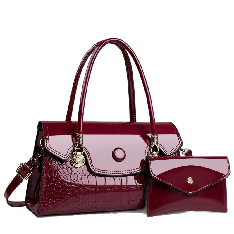 Dos piezas de paquete de bolsos de moda casuales bolsos de hombro con patrón de piedra bolsos de moda versátiles bolsos transfronterizos