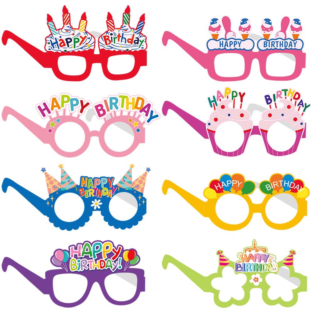 Nuevo ins fiesta de cumpleaños gafas de papel para niños fiesta foto accesorios gafas de dibujos animados Decoración de cumpleaños suministros
