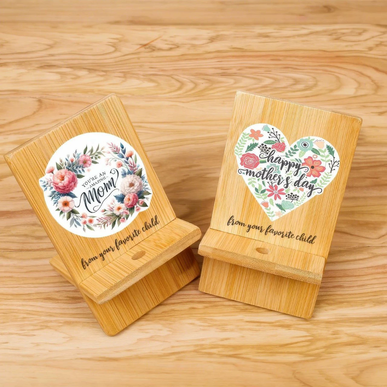 ✅ Фототекст DIY бамбуковый креативный держатель для мобильного телефона подарок любовнику на Рождество, День отца, День матери