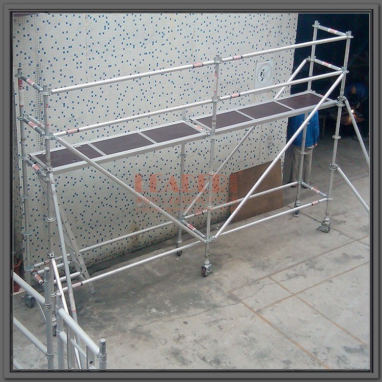 外墙脚手架 外墙施工用铝合金脚手架 轻便组合 无须工具 易搭易拆