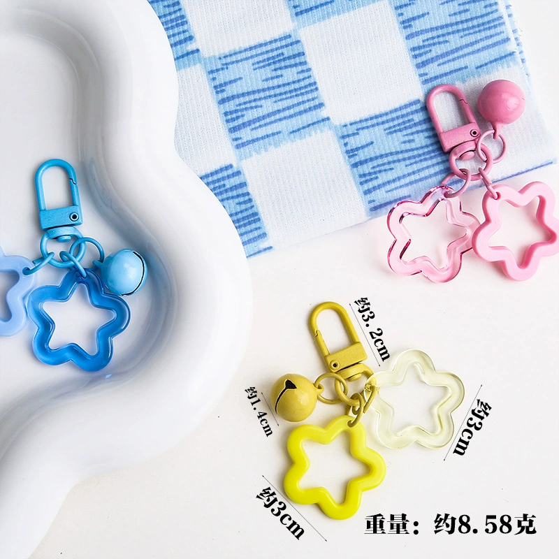 Creative Keychain Set, Cute Star Bell 14 mm, DIY Bag Charm Pack