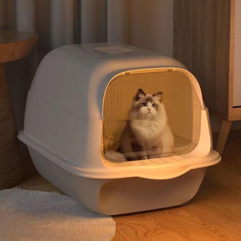 全封闭幼猫防外溅隔臭猫屎盆猫厕所猫咪用品号猫砂盆大号包邮|undefined