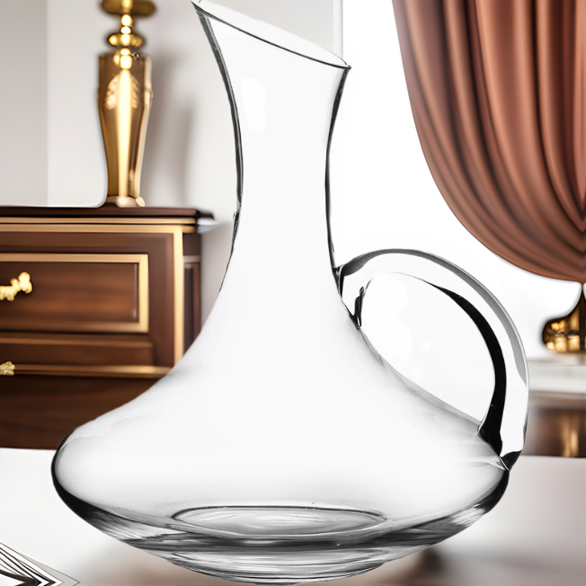 Wholesale Household European Style Decanter Crystal Glass Decanter with Handle Red Wine Dispenser Red Wine Jug Red Wine Bottle