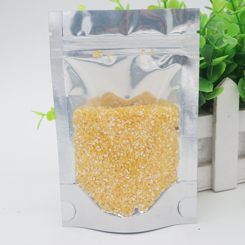 镀铝阴阳自立骨袋铝箔自封袋食品包装袋半透明阴阳袋 15丝现货