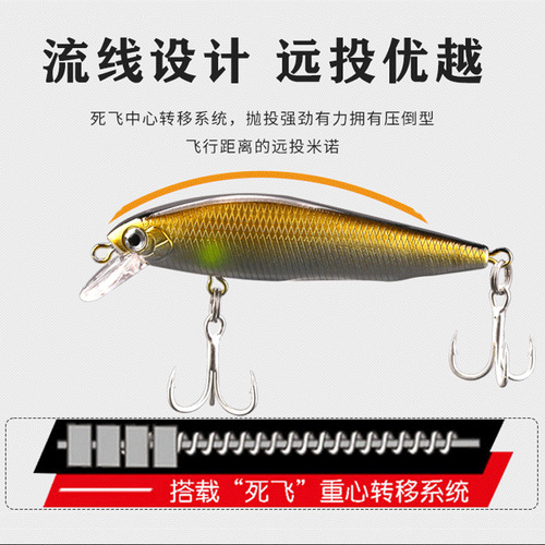 Factory wholesale silver Minnow Lure Deadbait System, Sinking Minnow for Ultra-Long Casting, All-Water Lure with Blood Groove Hook