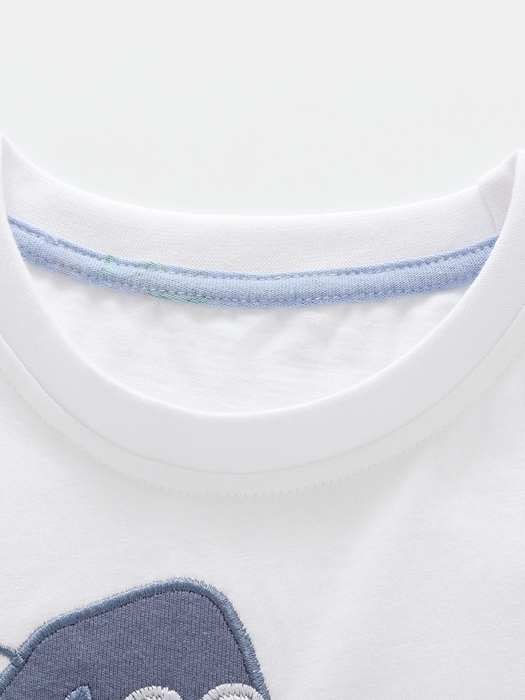Malwee transfronterizo niño conjunto de verano nuevo guapo impresión camiseta de cuello redondo para niños europeos y estadounidenses dos conjuntos