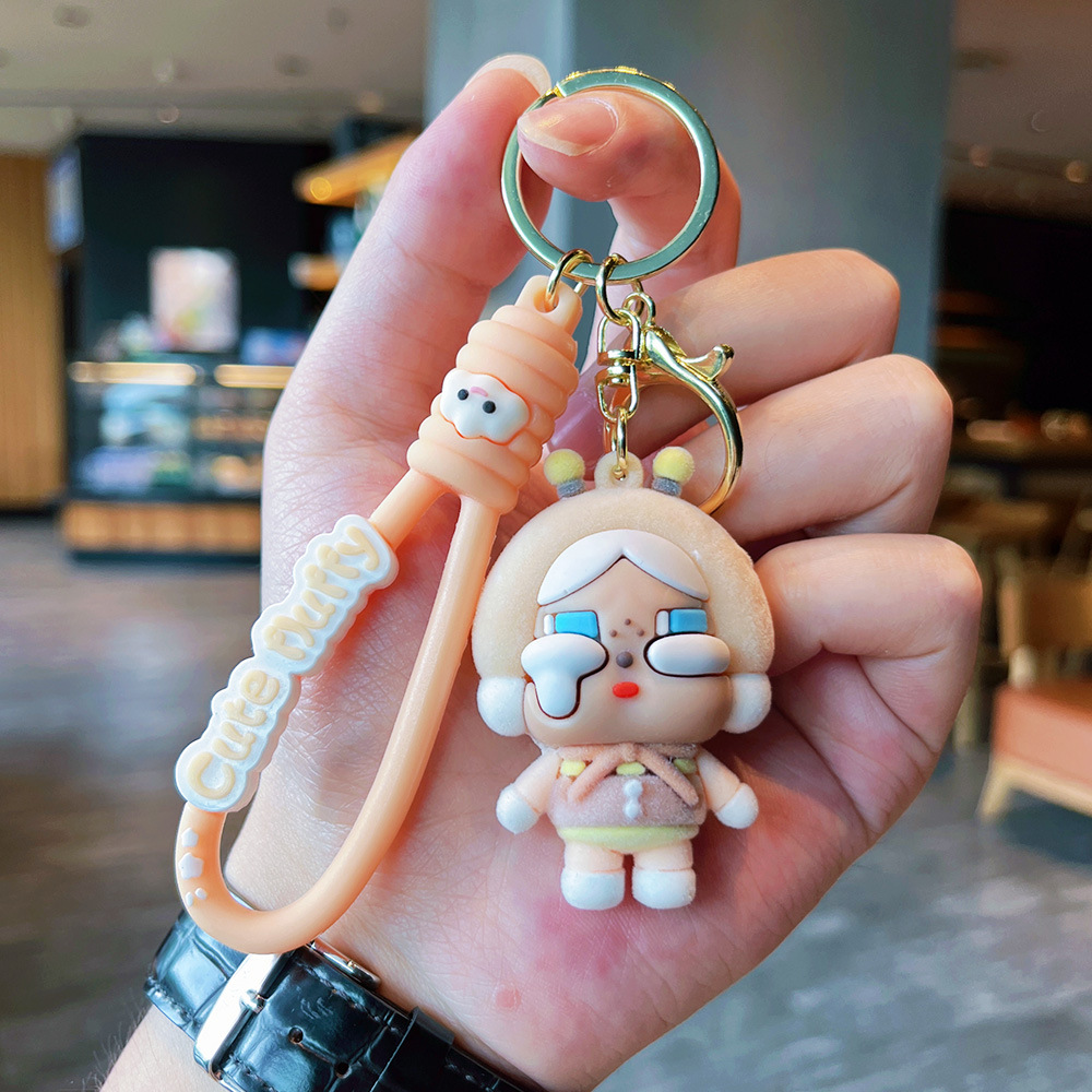 漫画クロスボーダー植毛泣いている赤ちゃんキーホルダーかわいいシリコーン人形人形車のキーチェーンギフトバッグペンダント
