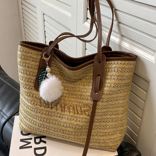 Women's popular bags, new beach bags, fashionable Internet celebrity bags, women's large-capacity shoulder bags, straw bags