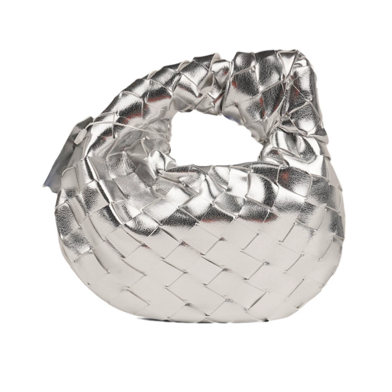 Handmade Woven Cloud Armpit Bag, Mini 17×5×18 cm, Pillow Style, Multi-Color