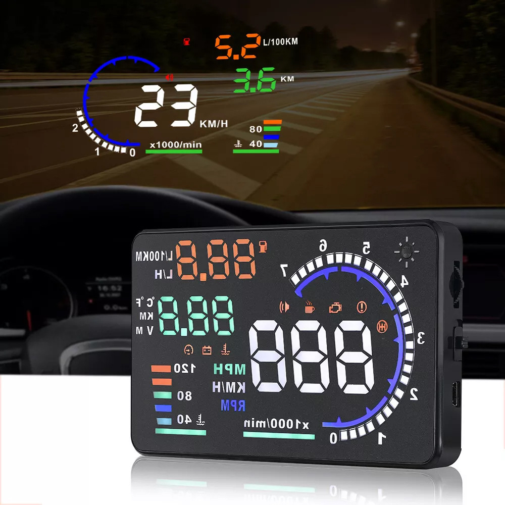Hud Head-Up Display Obd Universal High-Definition Car Speed Projector Portable Car Display Screen A8