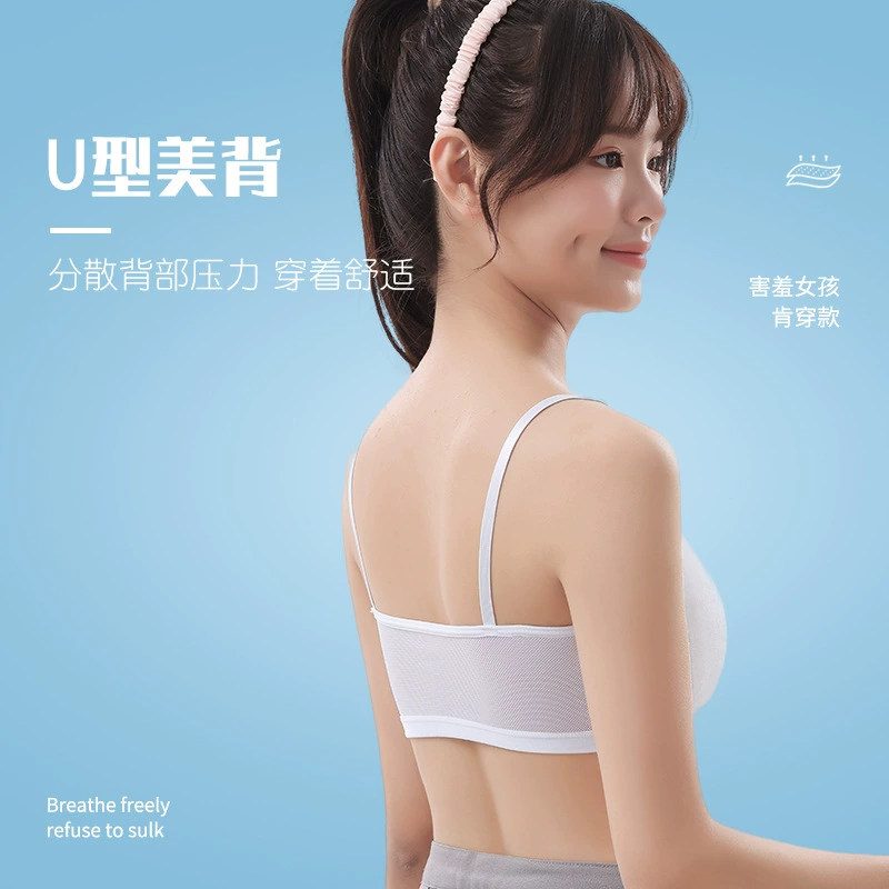 Underwear for students, cotton top with cups, short protective underware, bra top