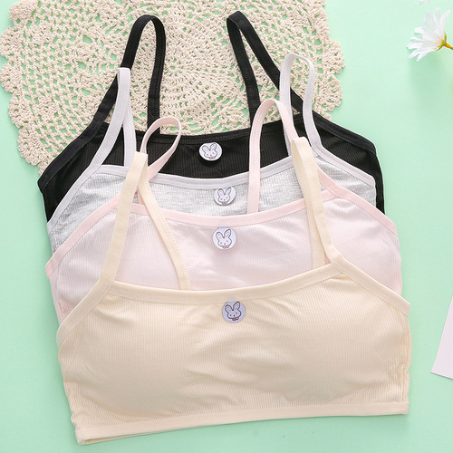 Pinduoduo explosive version of developmental period modal cotton suspender girl underwear cartoon bra vest for primary and secondary school students