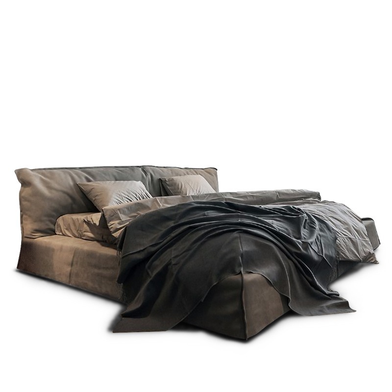 Tejido esmerizado minimalista italiano cama parisina simple tecnología moderna tela nórdica suelo red cama doble viento silencioso image 6