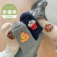 襪子女春夏新款中筒襪防臭吸汗潮流薯條襪純棉防滑百搭襪諸暨襪業