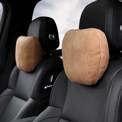 Neck Pillow Suitable for Mercedes-Benz Headrest - brown-pair-of-headrests