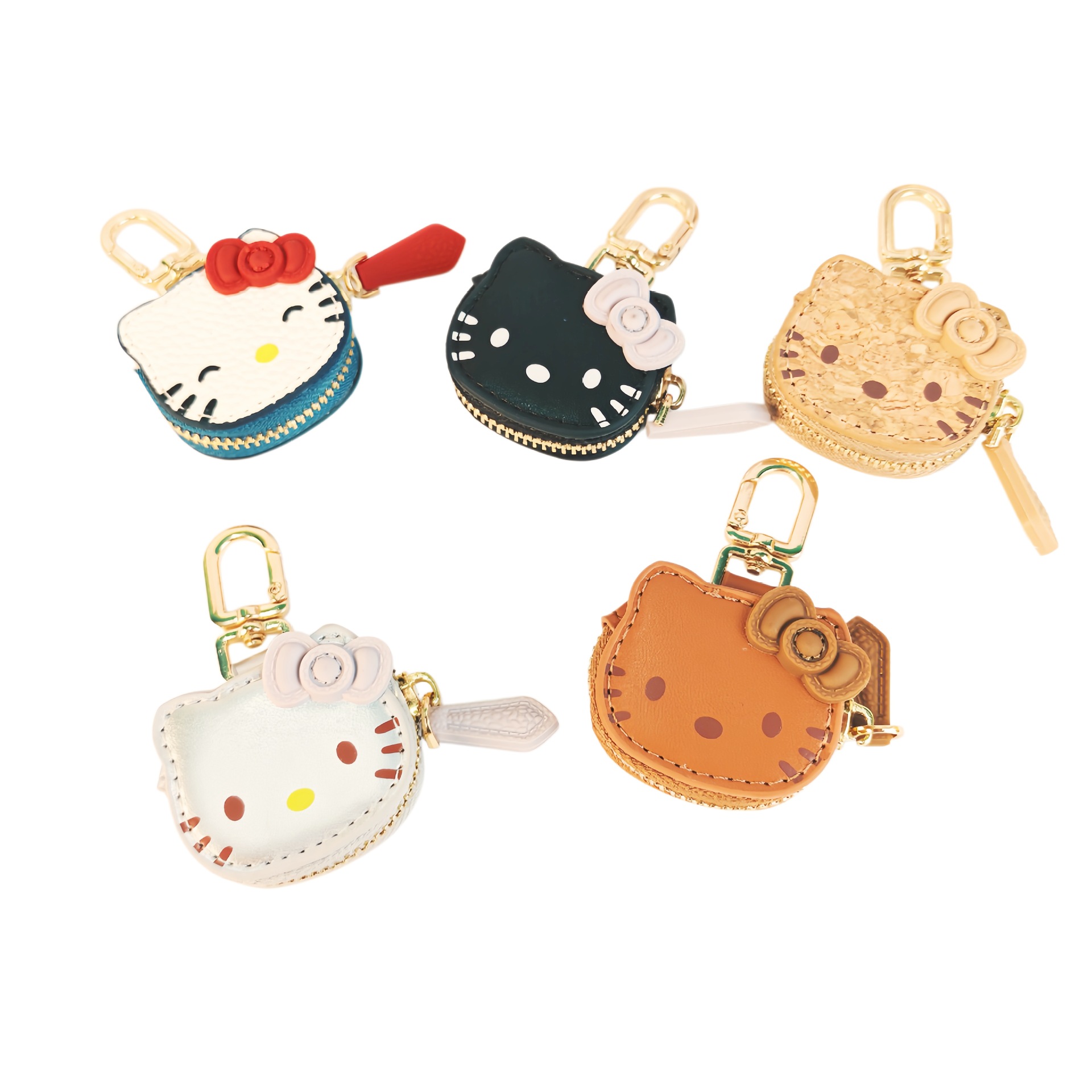 Niños interesantes lindos bolsos de gatos colgantes nicho dulce bolsas de llaves de moda caricatura Kitty colgantes kt gatos llaveros