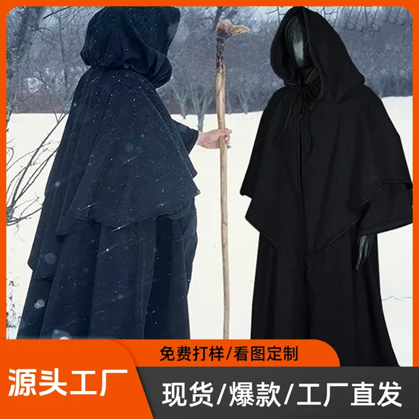 Medieval 5-Color Hooded Cloak Long-Sleeved Wizard Guide Cloak Cosplay