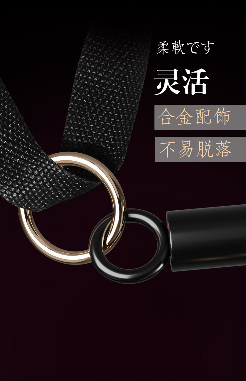 Nipple Clamps and Handcuffs Set in Black Nylon for Adult Couples — detail image 17