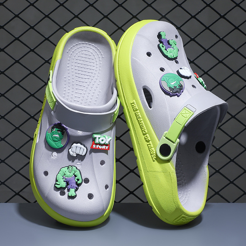 Eva hueco hueco zapatos para hombres cruzados verano 2025 nuevas zapatillas de playa antideslizantes de fondo grueso al aire libre verano