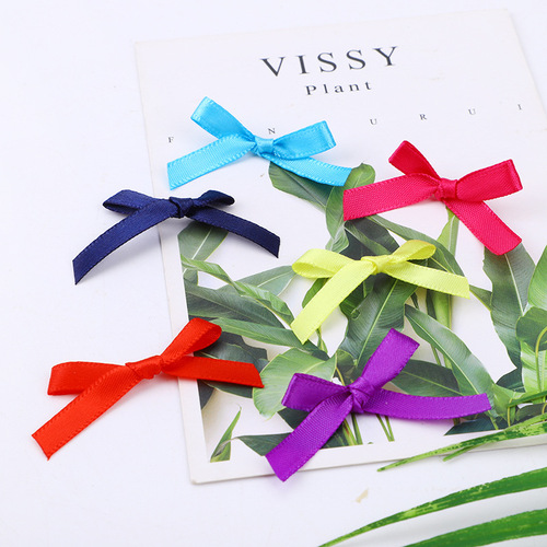 0.6mm polyester ribbon hand-tied small bow colorful ribbon bow DIY clothing accessories wedding candy box accessories