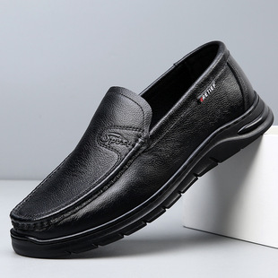 2025 Men's Top Layer Cow Leather Sheepskin Interior Casual Breathable Fashion Shoes Men's Genuine Leather Casual Business Leather Shoes